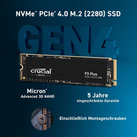 Crucial P3 Plus SSD 2TB M.2 PCIe Gen4 NVMe